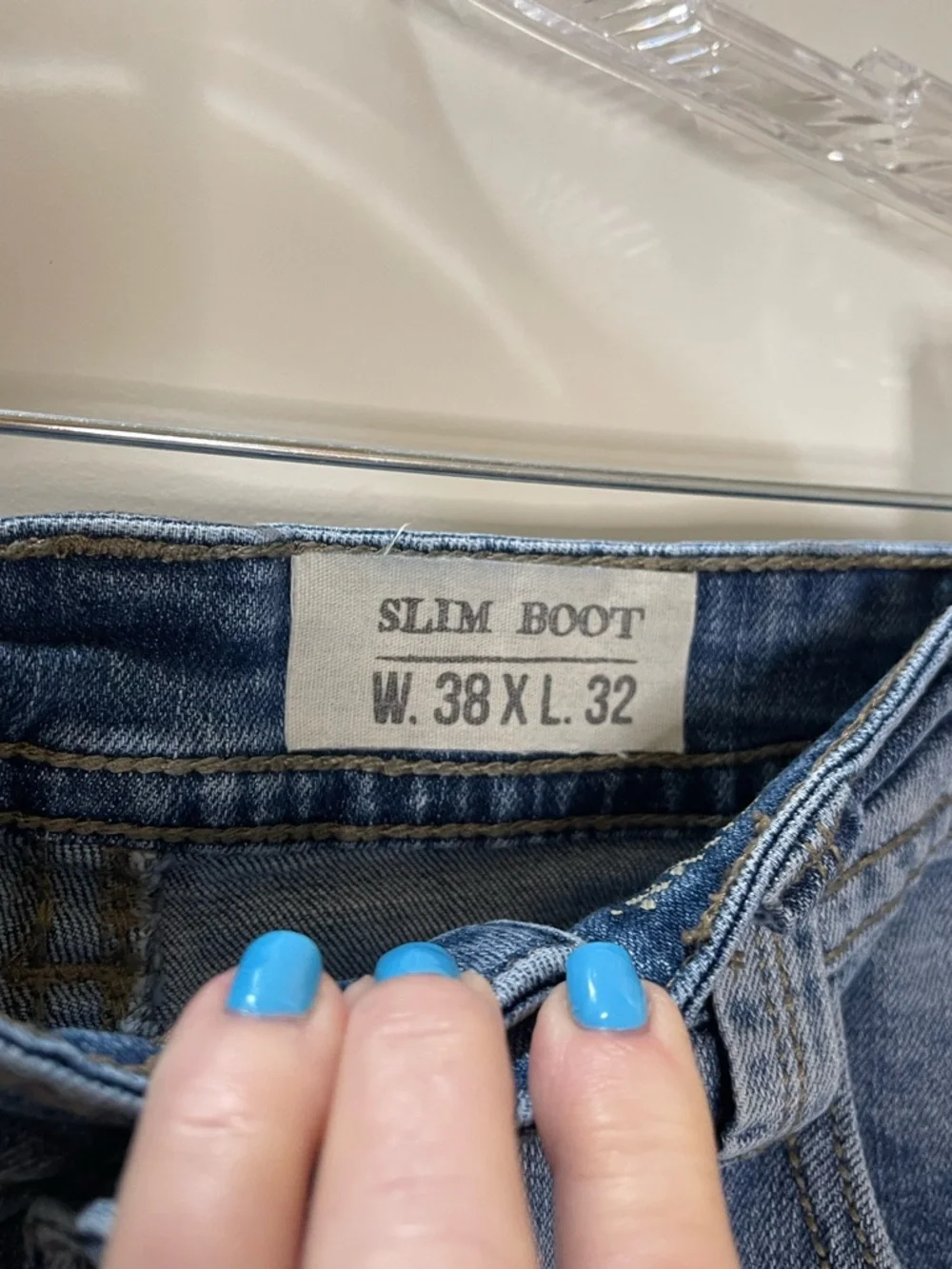 TK Axel Men's Straight Slim Boot Jeans with Pocket Stitch Detail Size 38x32